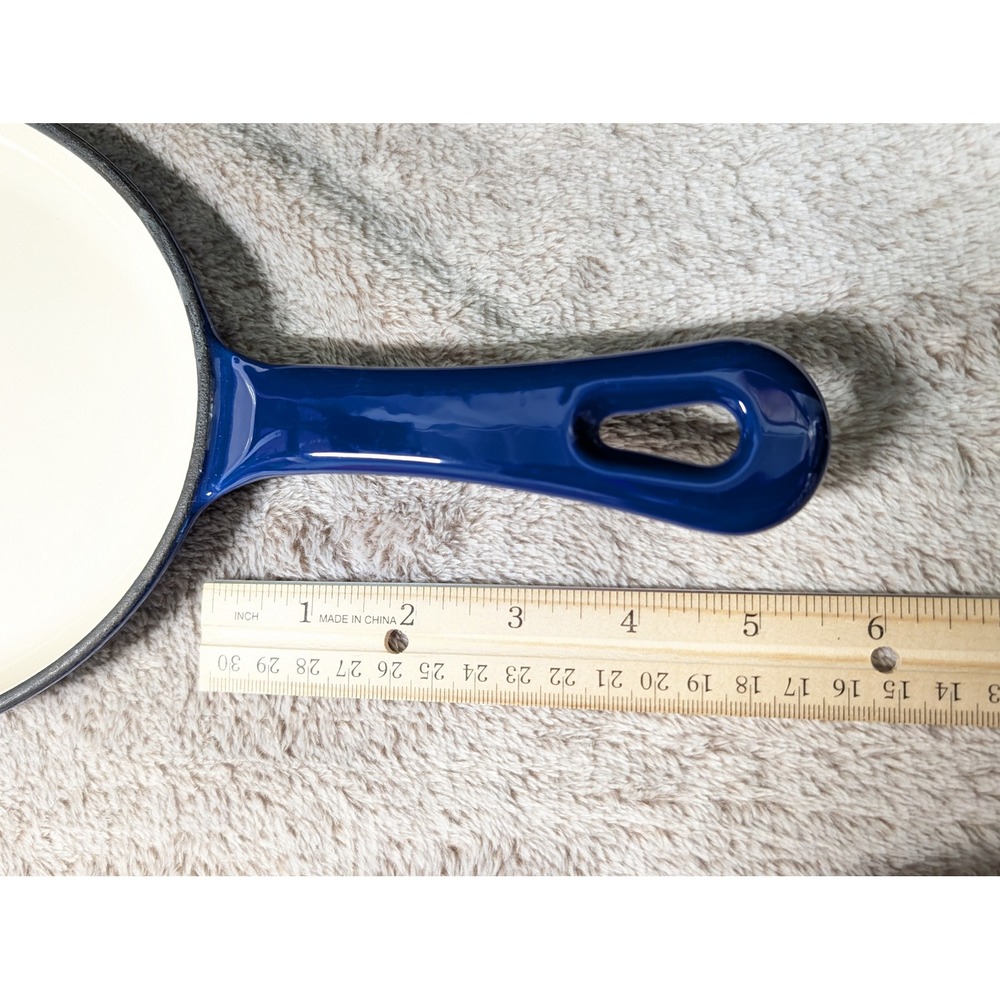 Rachael Ray Blue Enameled Cast Iron Oval Griddle Pan Skillet Helper Handle - Picture 8 of 8
